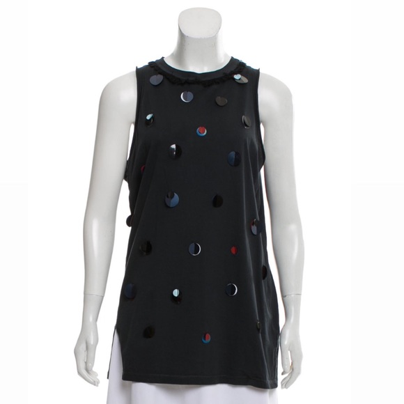 3.1 Phillip Lim Iridescent Sequin Black Tank Top - Picture 1 of 14